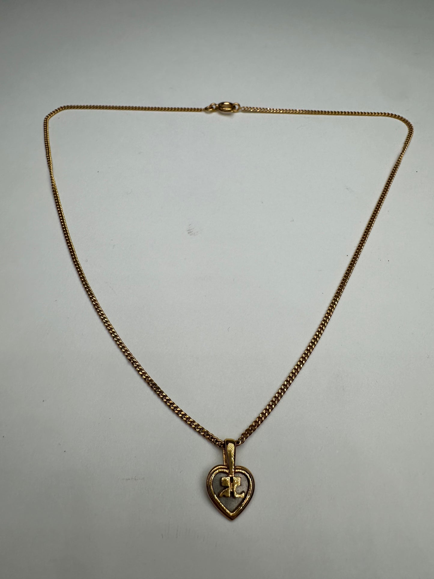 Vintage Courreges Gold Plated Collier Gold White