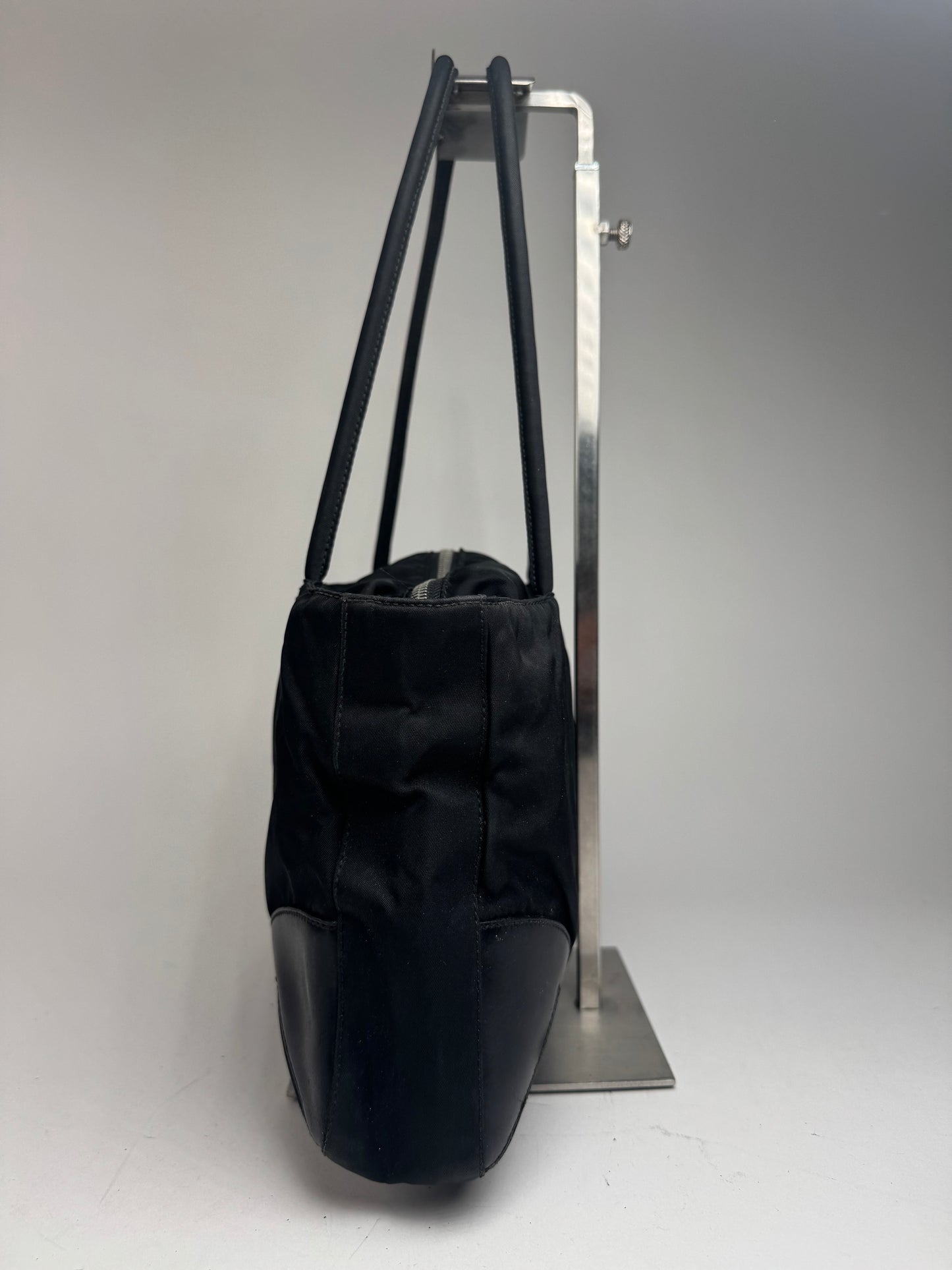 Vintage Prada polyester leather bag black