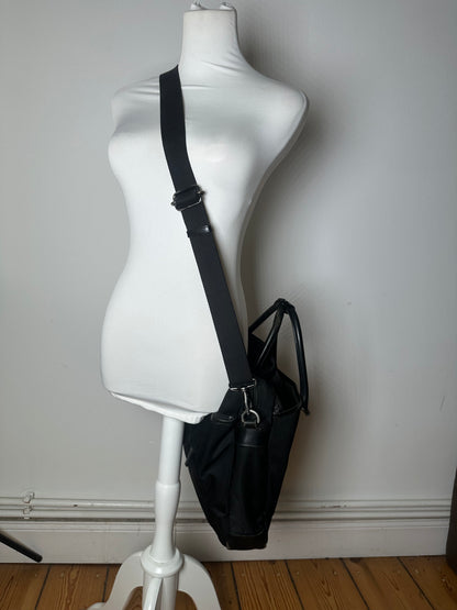 Burberry Black Nylon Briefcase with Multiple Compartments