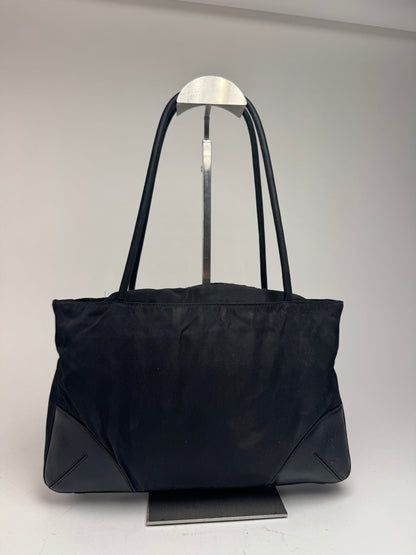 Vintage Prada polyester leather bag black