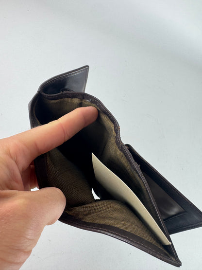 Vintage Fendi FF monogram Leather Wallet Brown