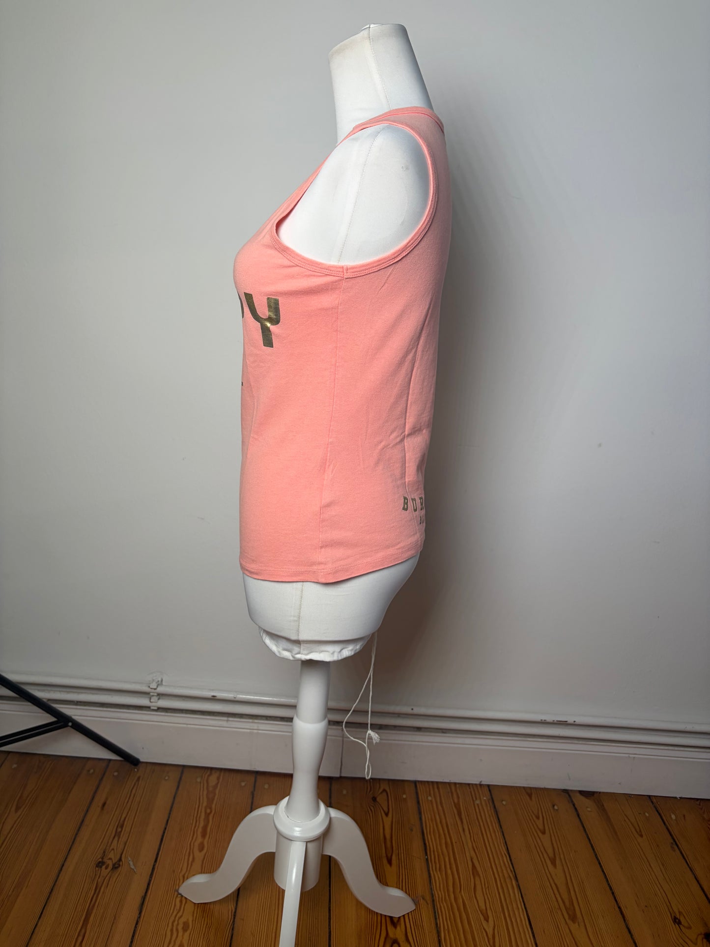 Vintage Burberry Cotton Tank Top Coral Pink M