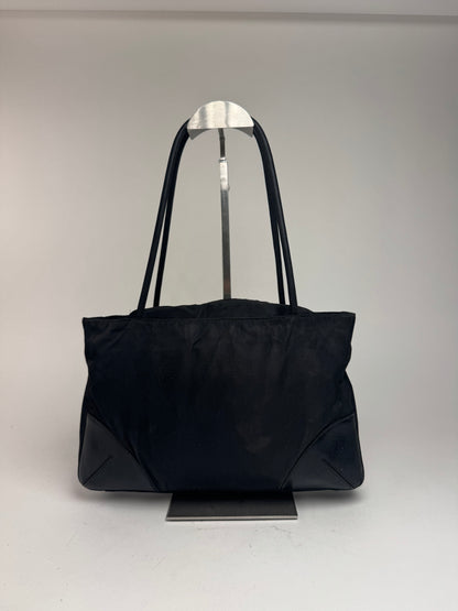 Vintage Prada polyester leather bag black