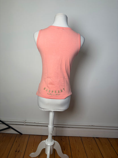 Vintage Burberry Cotton Tank Top Coral Pink M