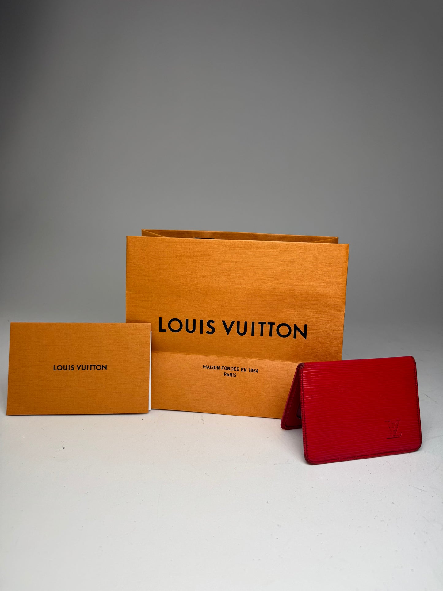 Vintage Louis Vuitton EPI leather Card Holder red