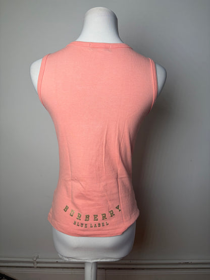Vintage Burberry Cotton Tank Top Coral Pink M