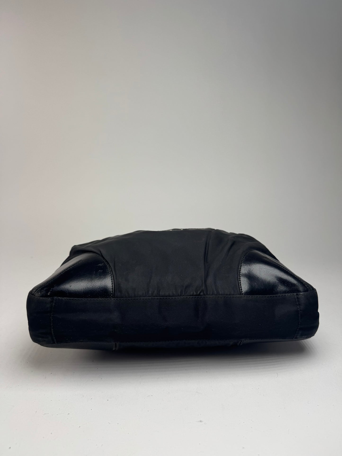 Vintage Prada polyester leather bag black