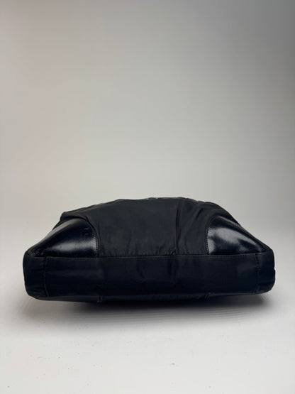 Vintage Prada polyester leather bag black