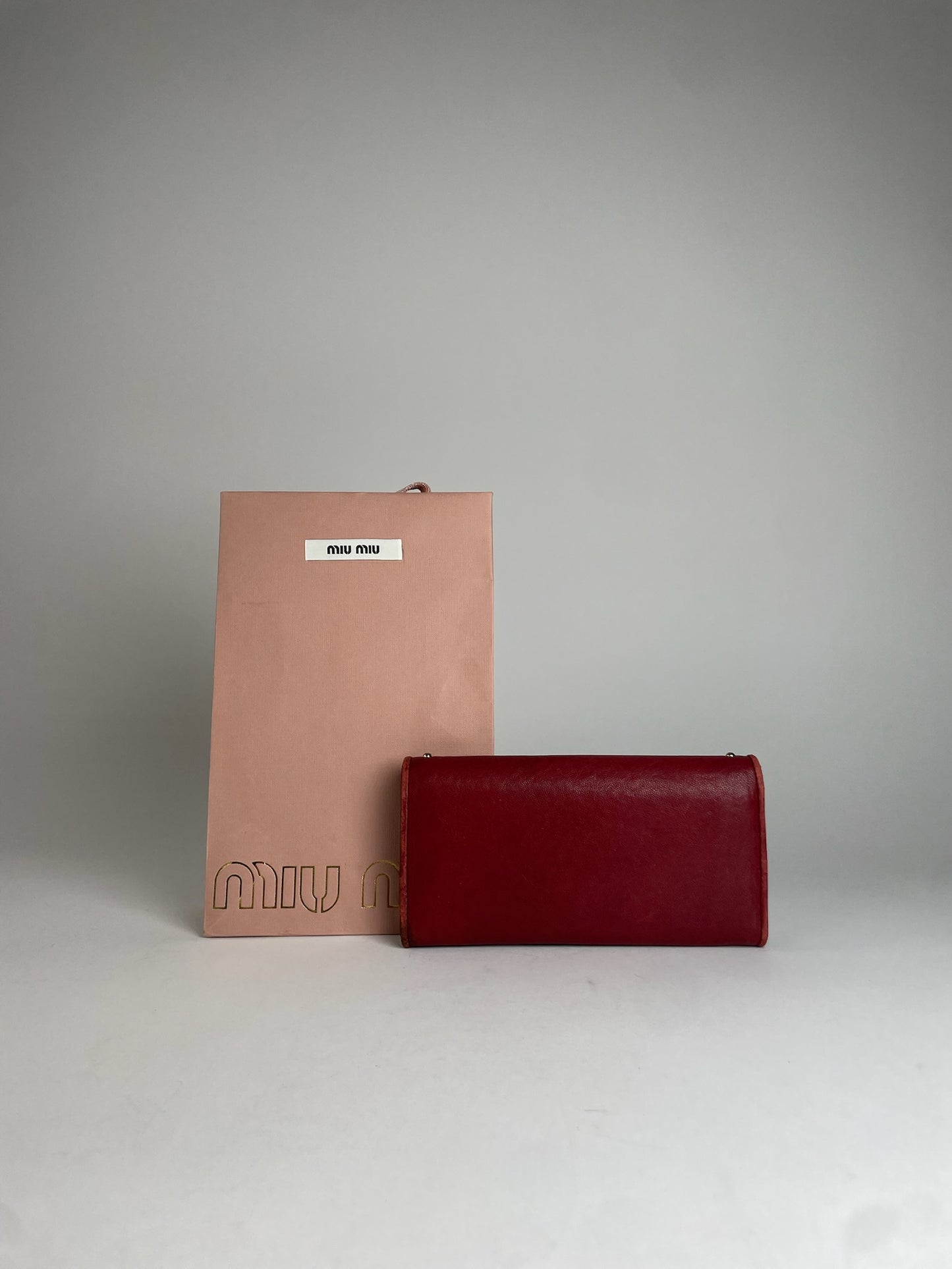 Vintage Miu Miu Studded Leather Wallet Red