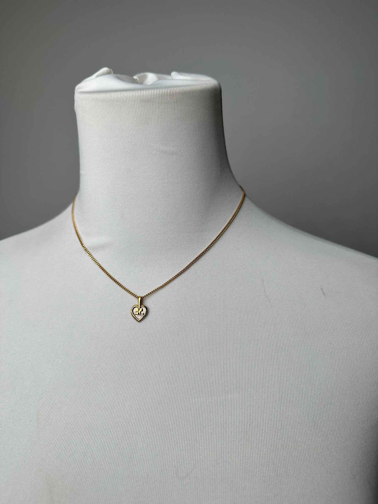 Vintage Courreges Gold Plated Collier Gold White
