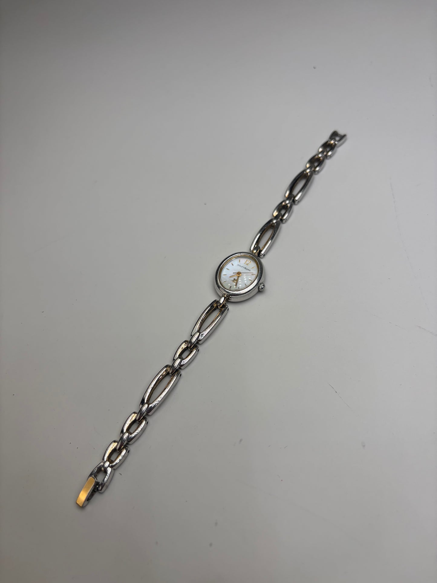 Vintage Courreges Stainless Steel Bracelet Watch Silver Gold