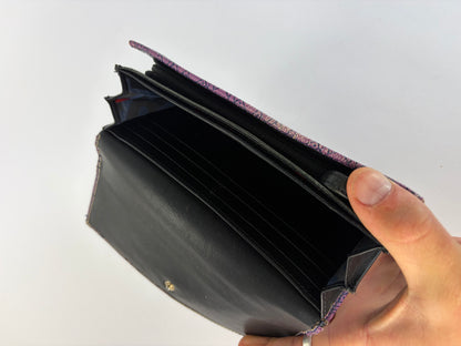 Vintage Vivienne Westwood Leather Bifold Wallet Purple Black