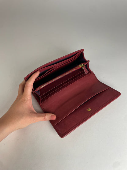 Vintage Miu Miu Studded Leather Wallet Red