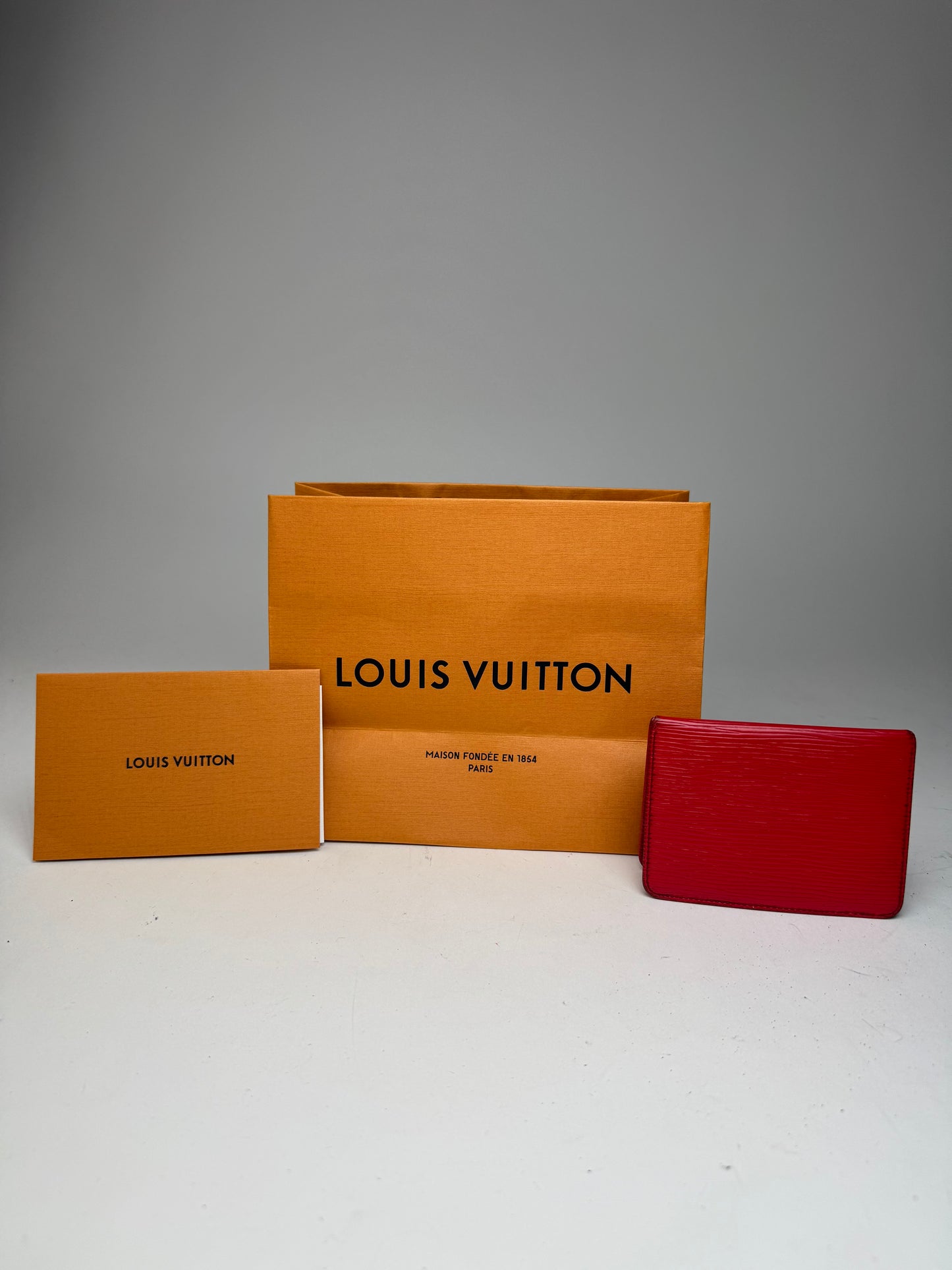 Vintage Louis Vuitton EPI leather Card Holder red