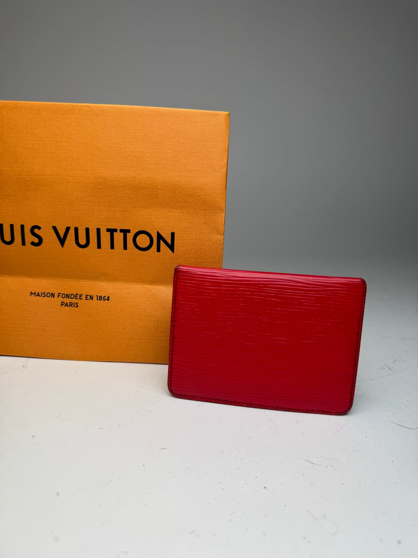 Vintage Louis Vuitton EPI leather Card Holder red