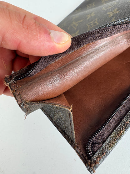 Vintage Louis Vuitton Monogram Leather Clutch brown