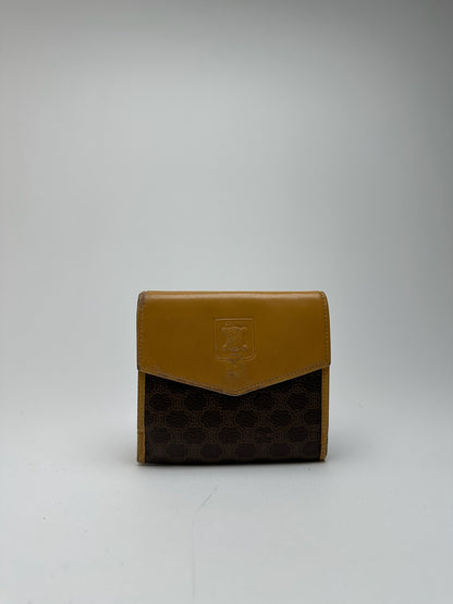 Vintage Celine Leather Monogram Wallet Brown