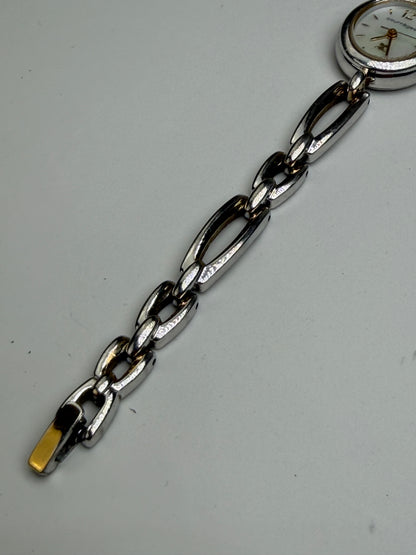 Vintage Courreges Stainless Steel Bracelet Watch Silver Gold