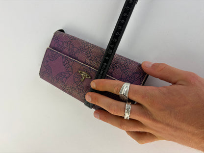 Vintage Vivienne Westwood Leather Bifold Wallet Purple Black