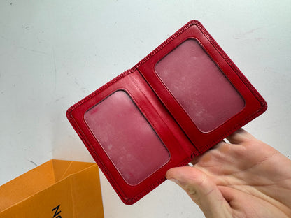 Vintage Louis Vuitton EPI leather Card Holder red