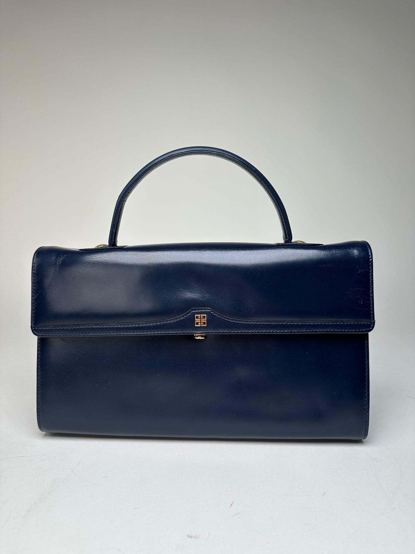Vintage Givenchy Leather Handbag Navy