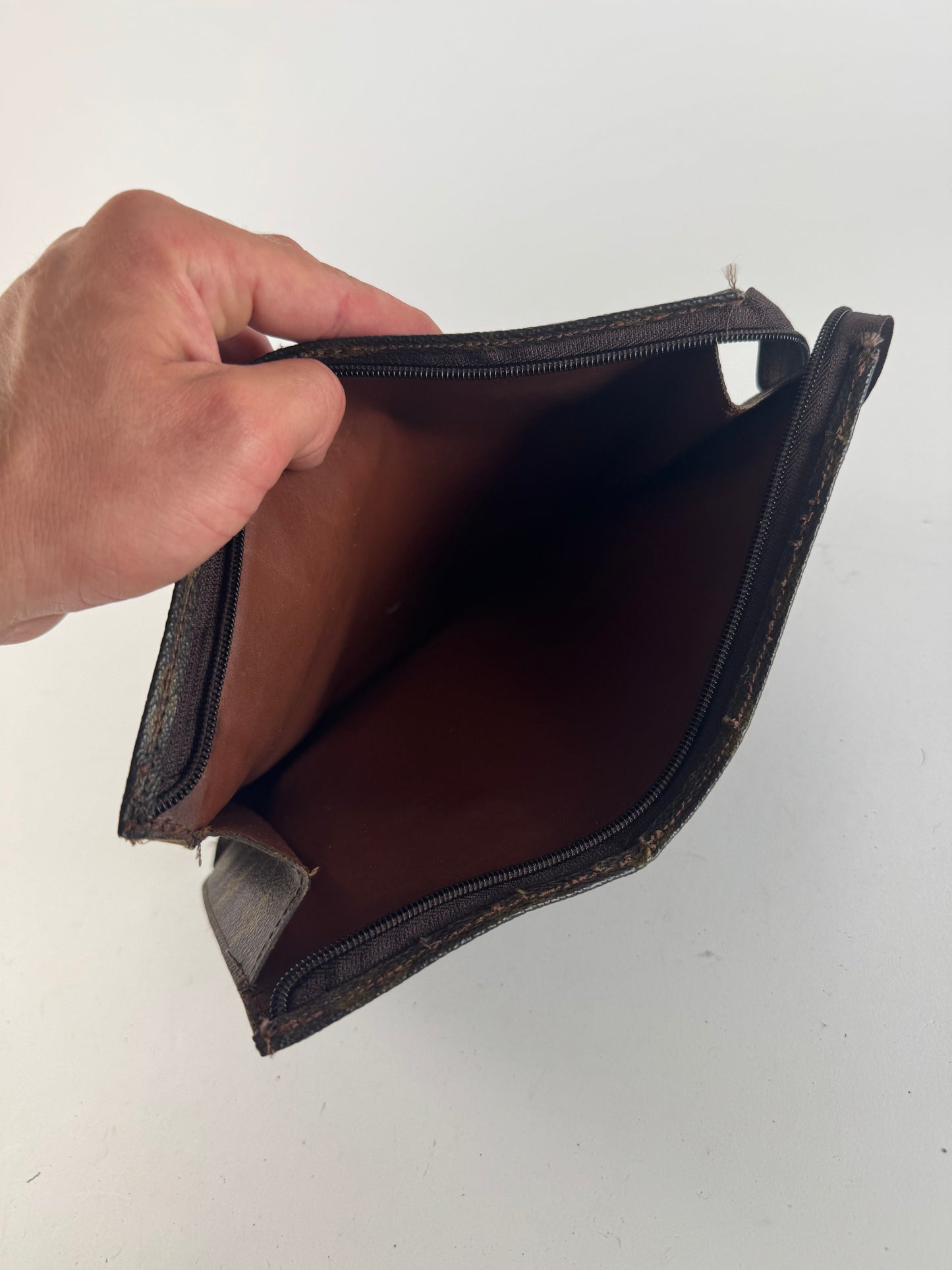 Vintage Louis Vuitton Monogram Leather Clutch brown