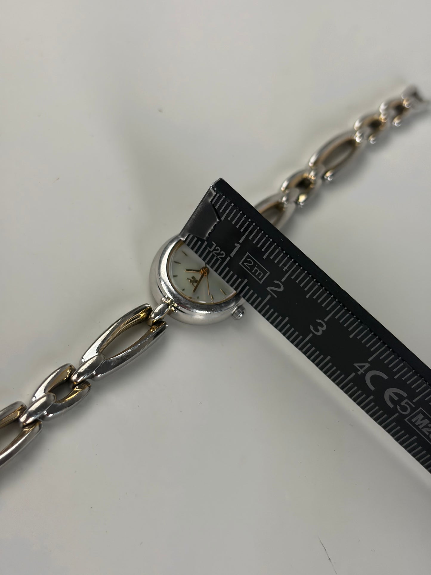 Vintage Courreges Stainless Steel Bracelet Watch Silver Gold