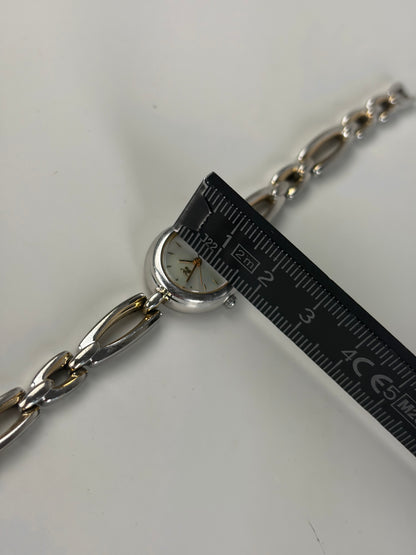 Vintage Courreges Stainless Steel Bracelet Watch Silver Gold