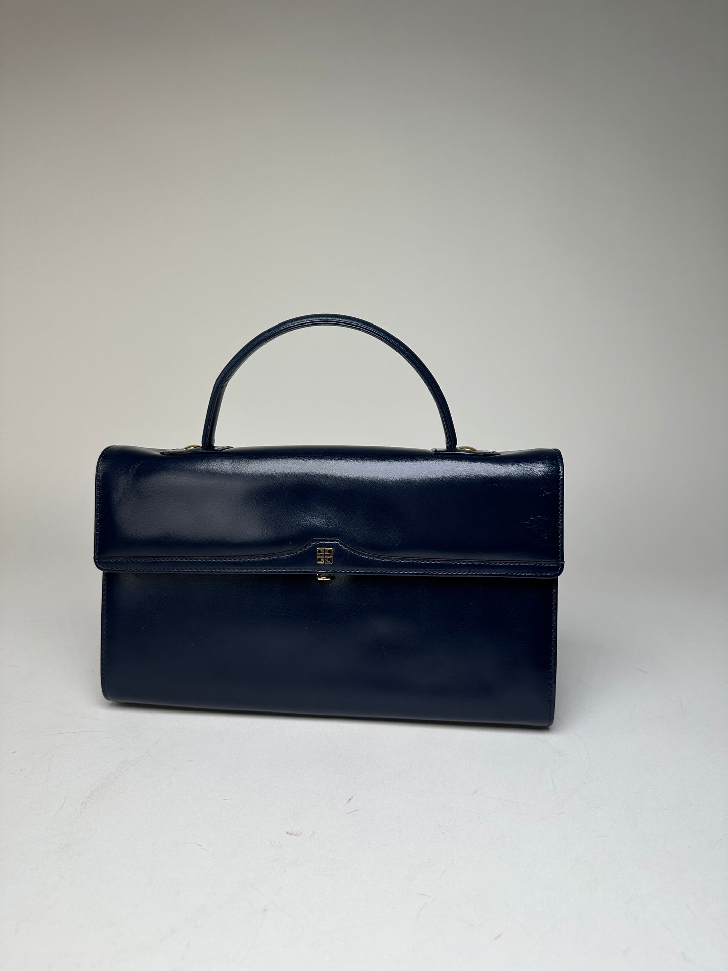 Vintage Givenchy Leather Handbag Navy