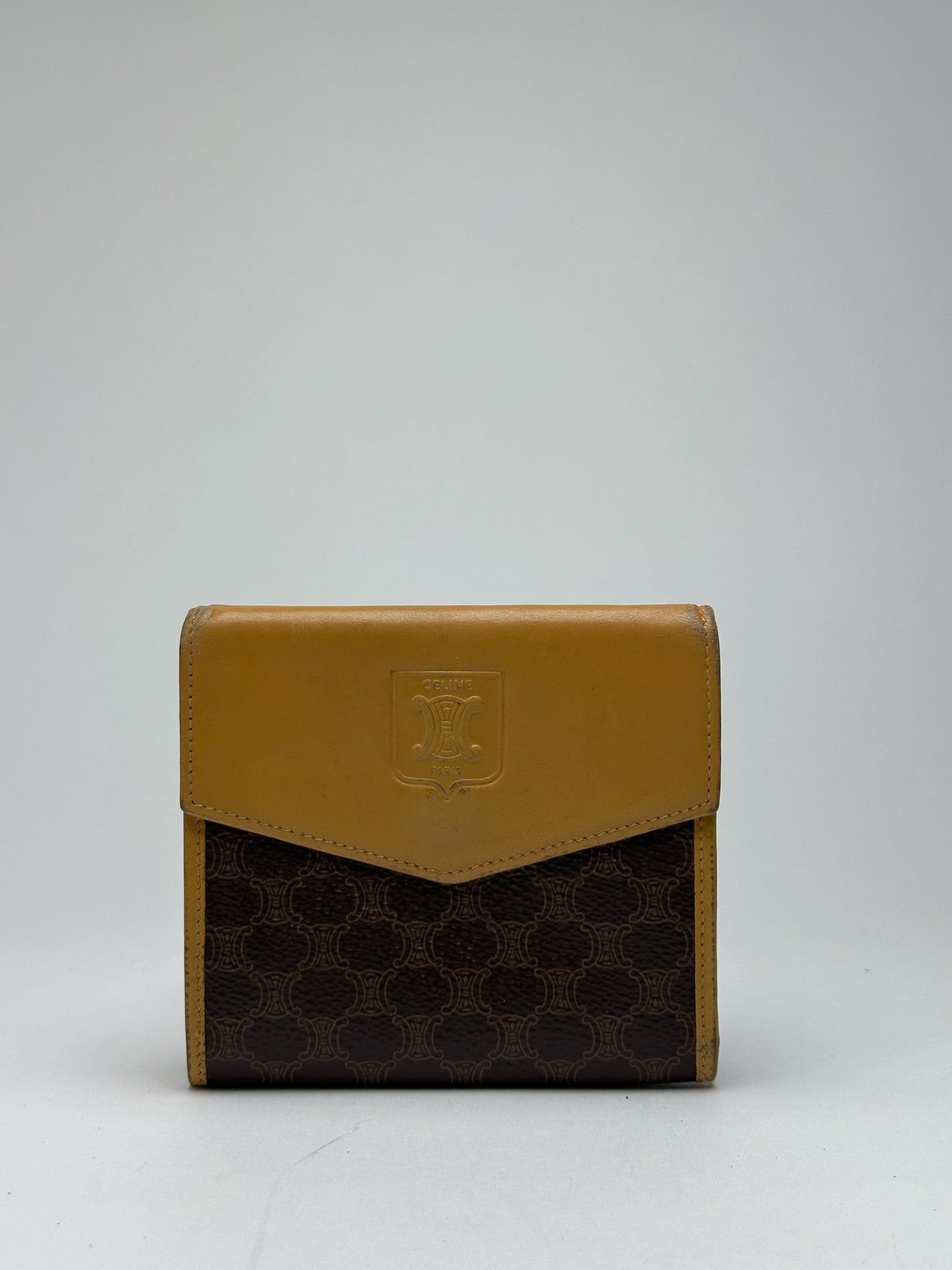 Vintage Celine Leather Monogram Wallet Brown