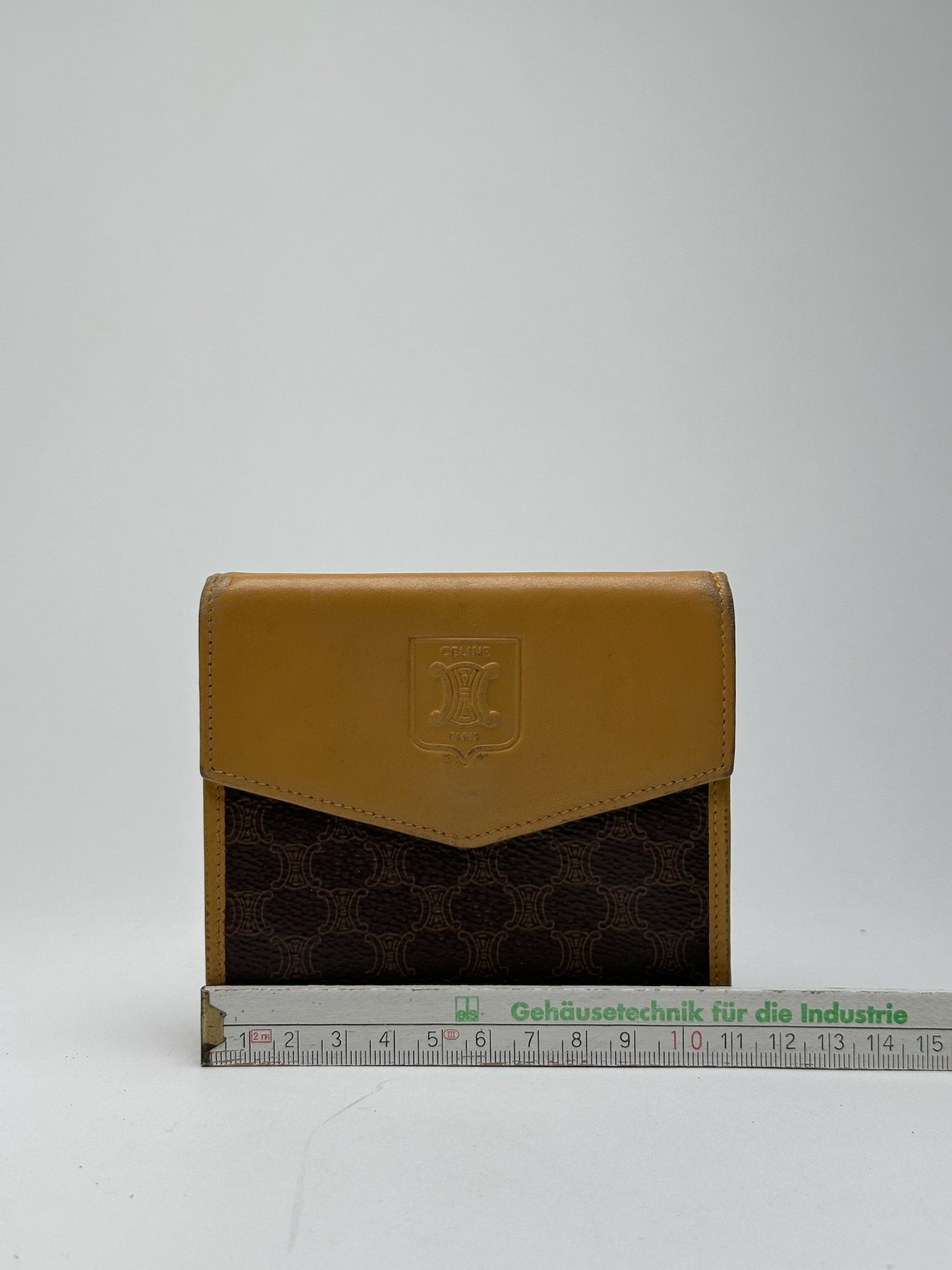 Vintage Celine Leather Monogram Wallet Brown