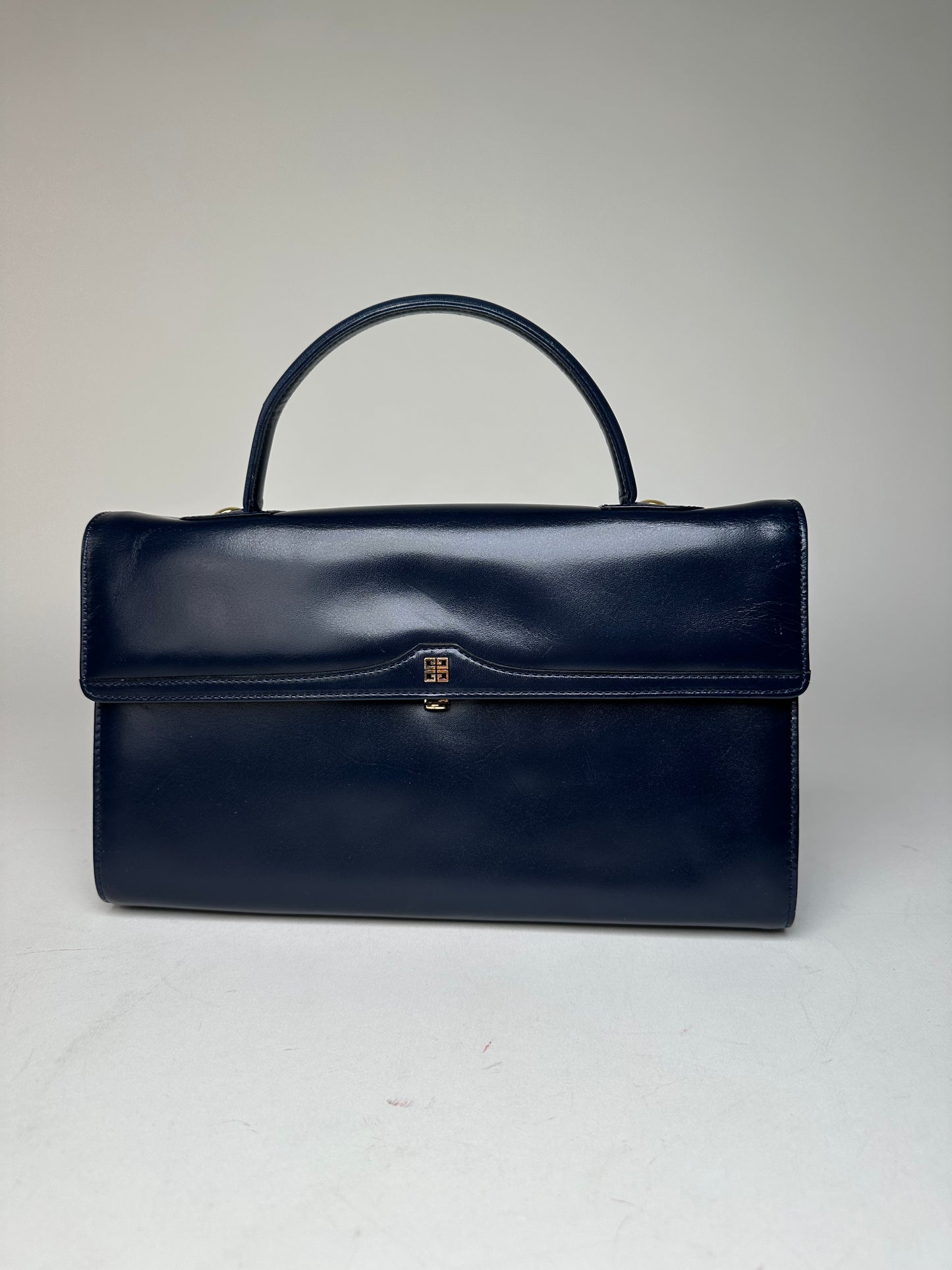 Vintage Givenchy Leather Handbag Navy