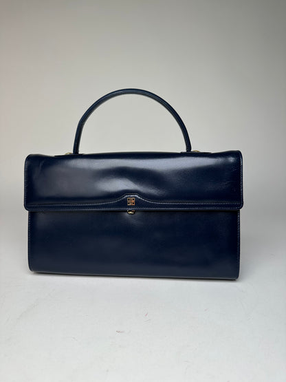 Vintage Givenchy Leather Handbag Navy