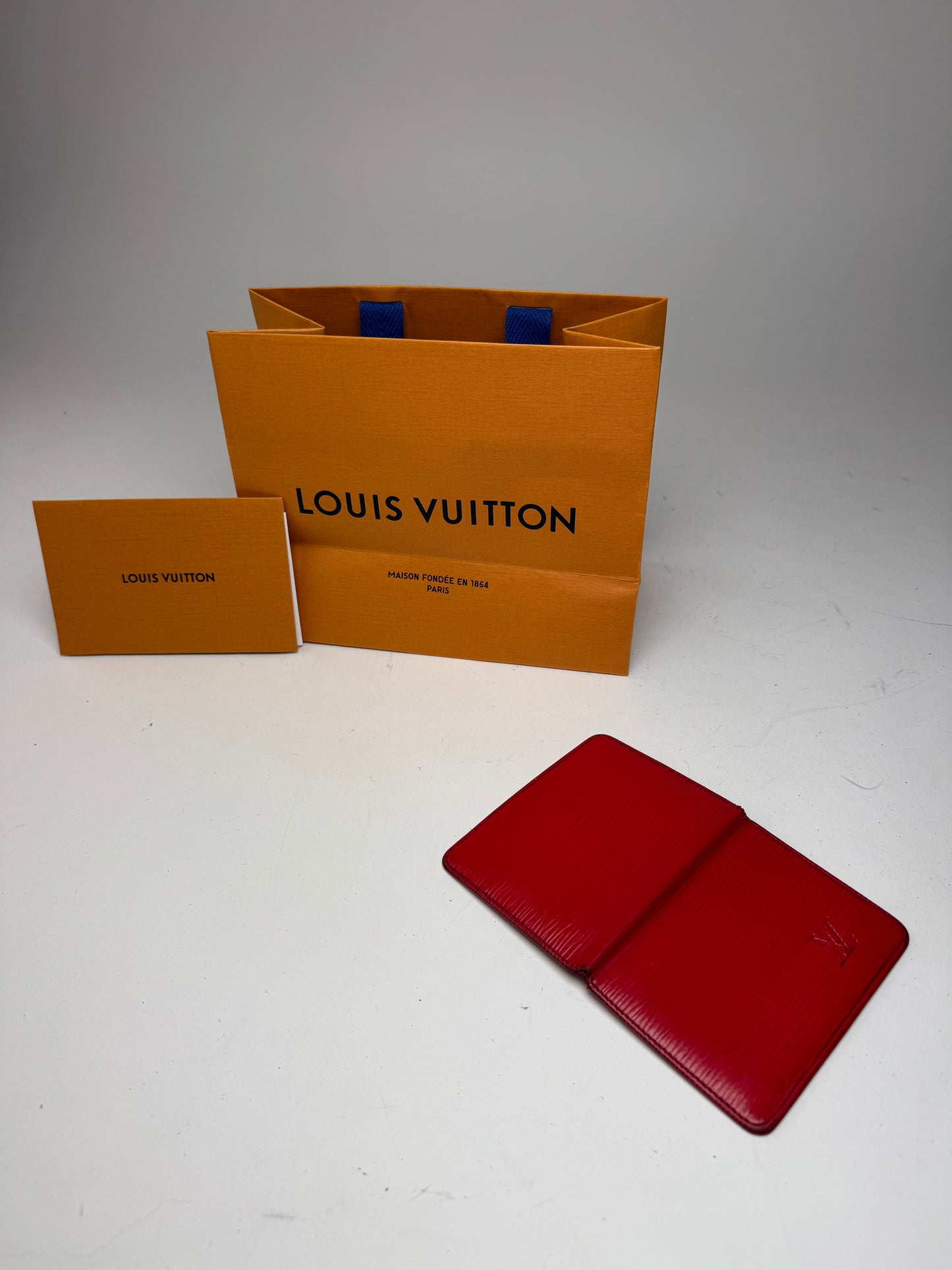 Vintage Louis Vuitton EPI leather Card Holder red