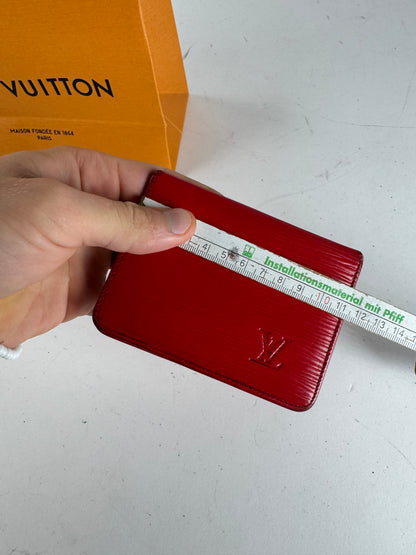 Vintage Louis Vuitton EPI leather Card Holder red