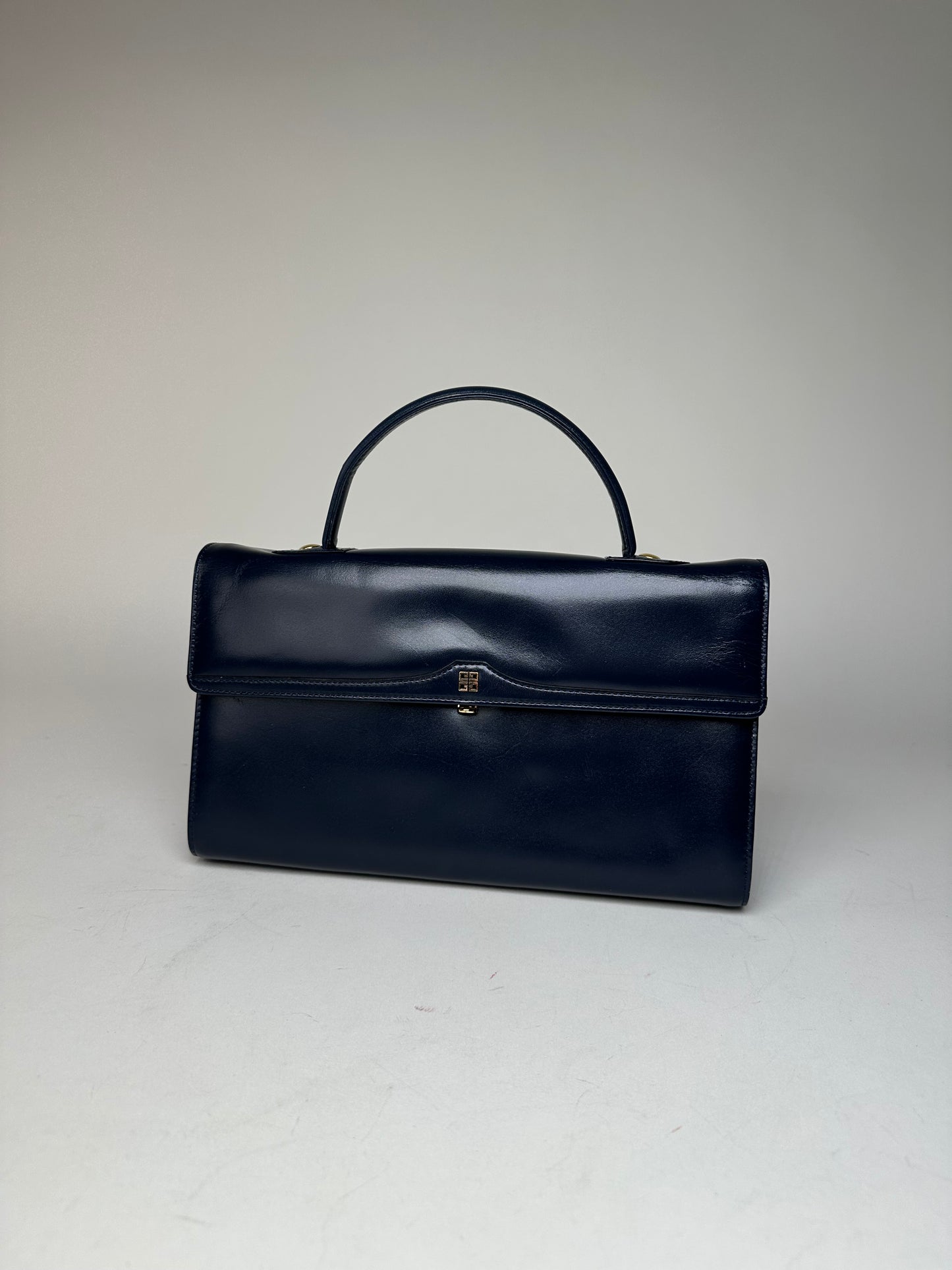 Vintage Givenchy Leather Handbag Navy
