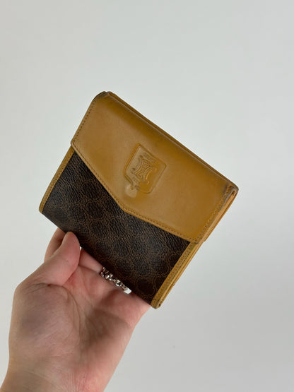 Vintage Celine Leather Monogram Wallet Brown