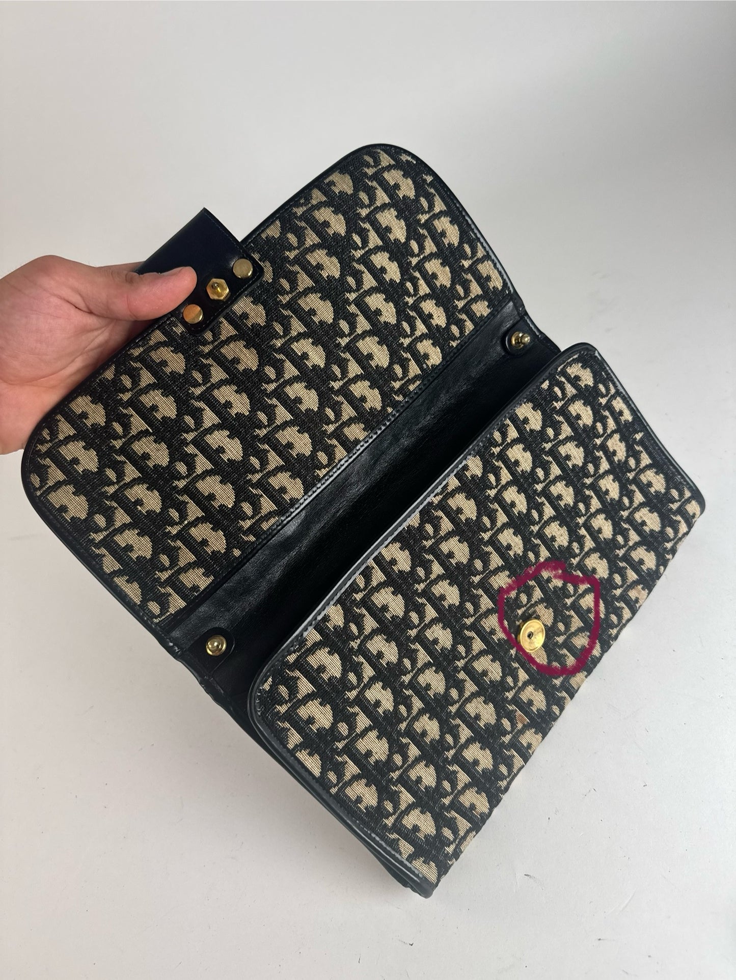 Pochette Dior Oblique Monogram Vintage beige marine