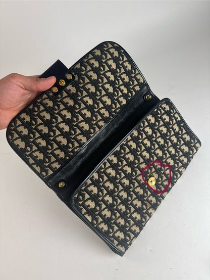 Pochette Dior Oblique Monogram Vintage beige marine