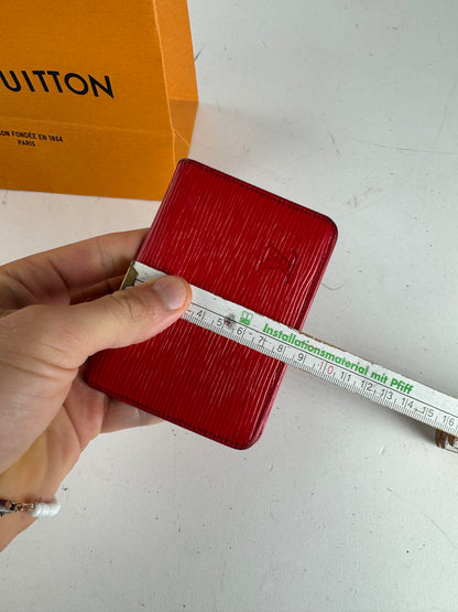 Vintage Louis Vuitton EPI leather Card Holder red