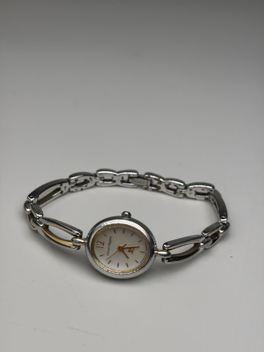 Vintage Courreges Stainless Steel Bracelet Watch Silver Gold