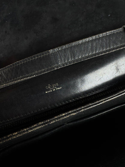 Vintage Celine Triomphe 2Way Leather Bag Black
