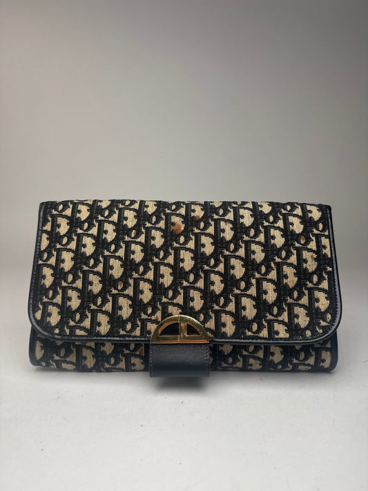 Pochette Dior Oblique Monogram Vintage beige marine
