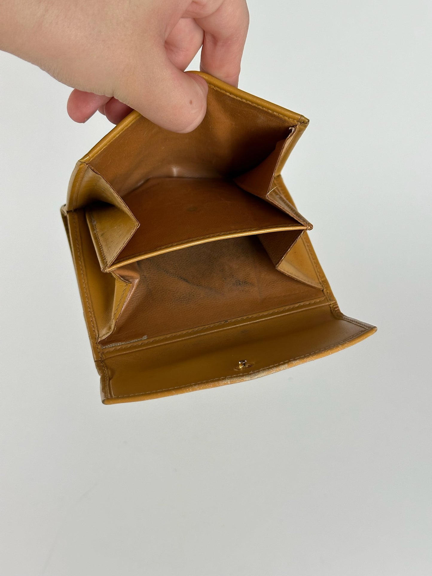 Vintage Celine Leather Monogram Wallet Brown