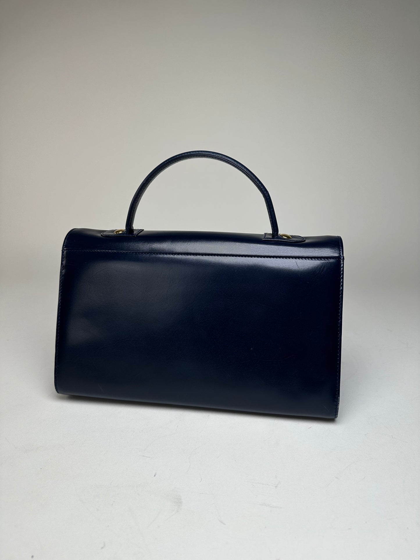 Vintage Givenchy Leather Handbag Navy