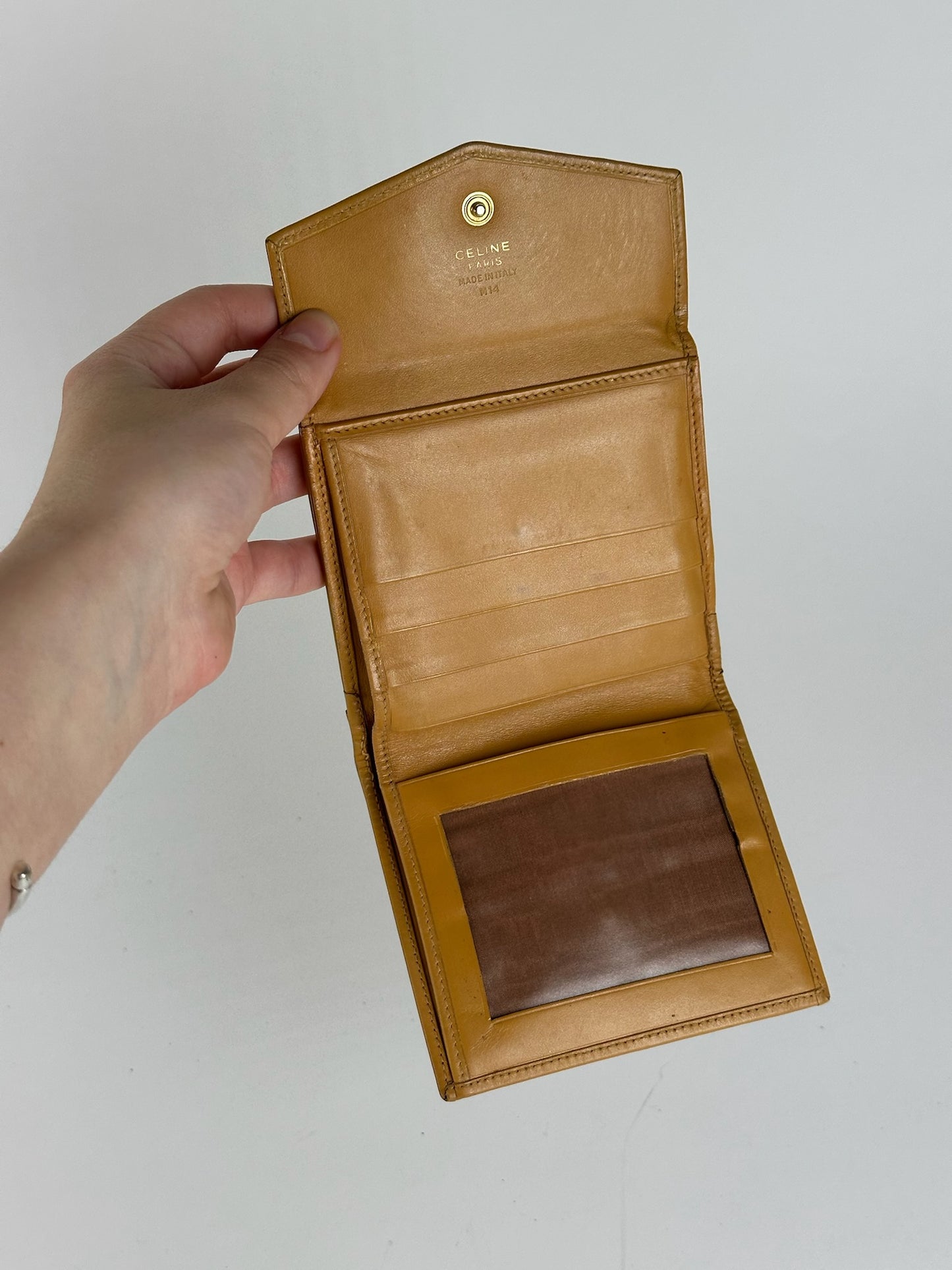 Vintage Celine Leather Monogram Wallet Brown