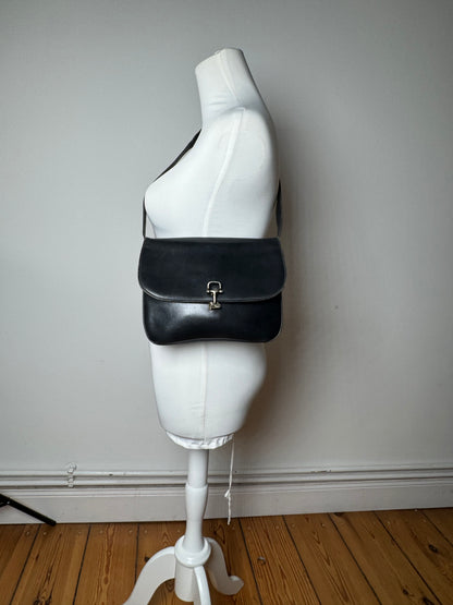 Vintage Celine Triomphe 2Way Leather Bag Black