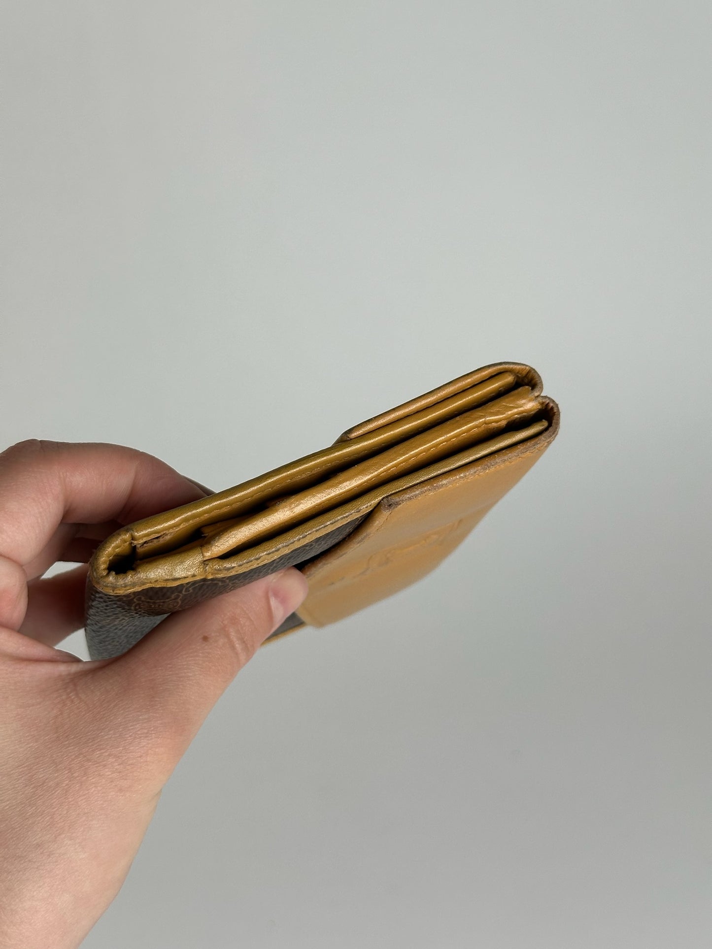 Vintage Celine Leather Monogram Wallet Brown