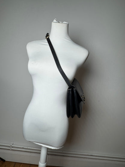 Vintage Celine Triomphe 2Way Leather Bag Black