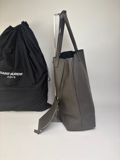 Vintage Saint Leather Tote Bag Black Silver